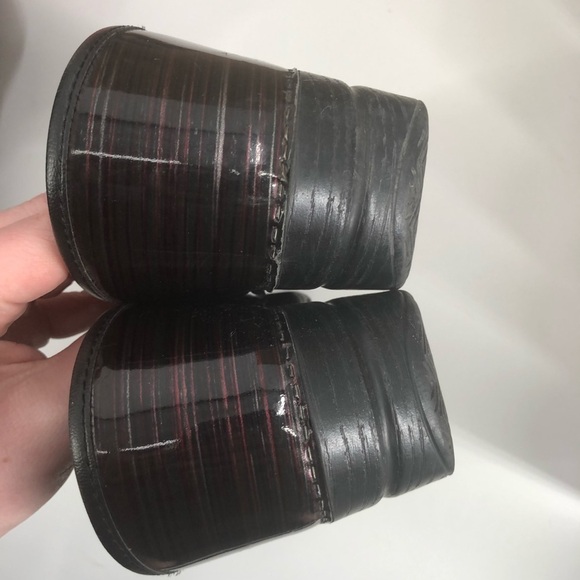 DANSKO Professional Clog Black Patent Multicolor Maroon Stripe Slip On 41 10.5 - Picture 7 of 10